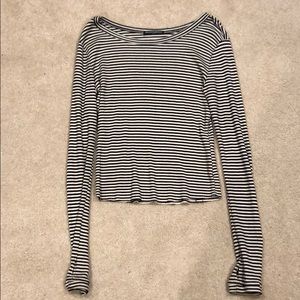 Brandy Melville black and white striped top